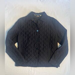 RALPH LAUREN BRAND WOMENS CLASSIC STYLE QUILTED BLACK COLOR JACKET SIZE MEDIUM
